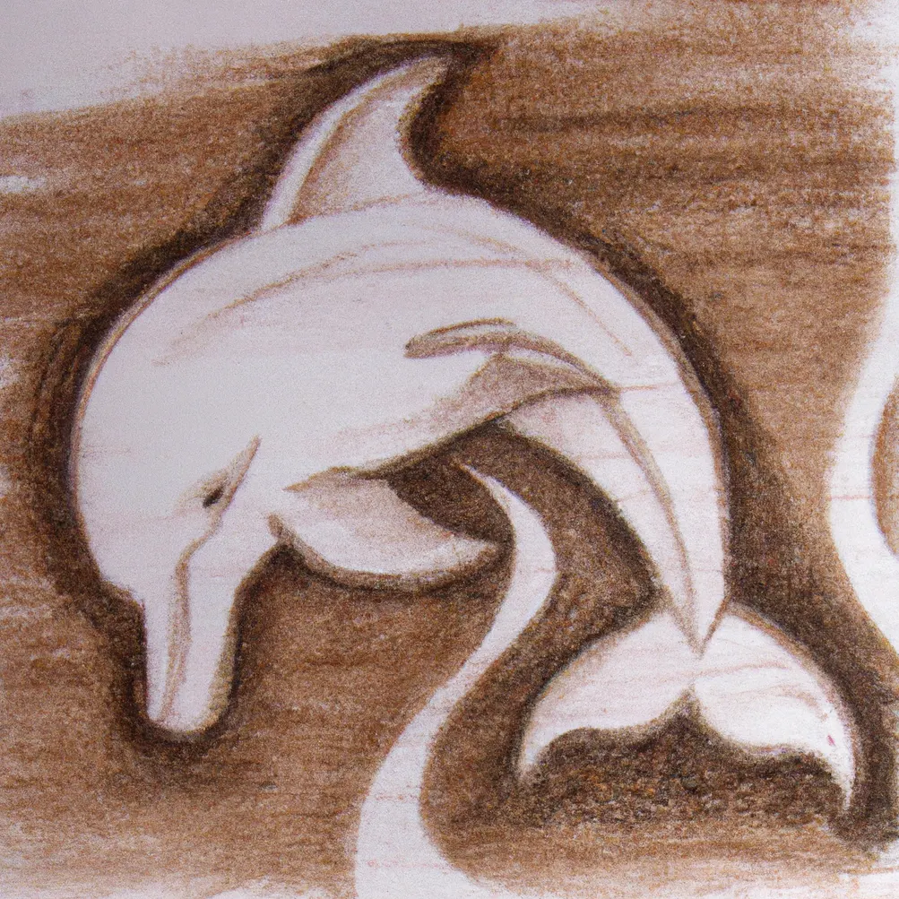Delfin u talogu od kafe u šolji