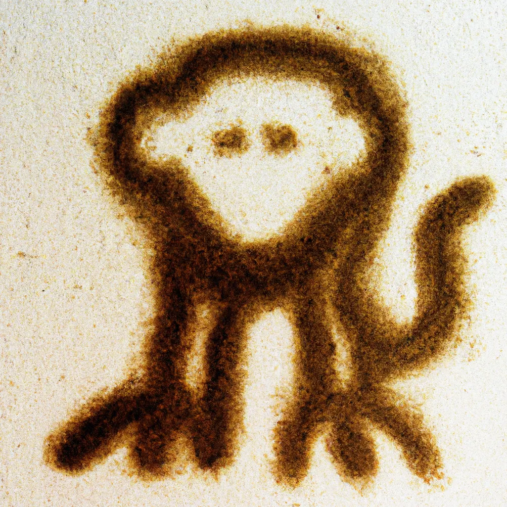 Majmun u talogu od kafe u šolji
